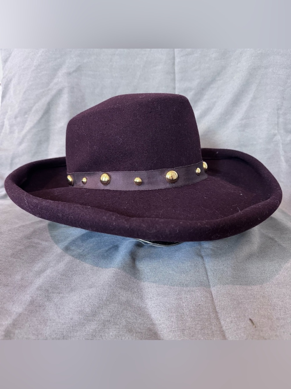 Vintage Harve Benard 100% Wool Doeskin Felt Hat Bollman Hat Co Grosgrain Ribbon